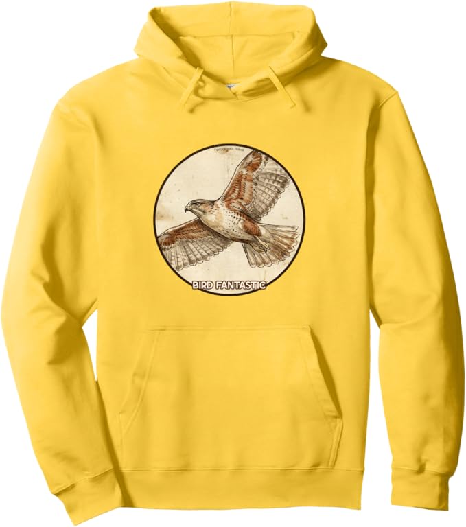 Retro Ferruginous Hawk Hoodie – Vintage Bird Design Sweatshirt