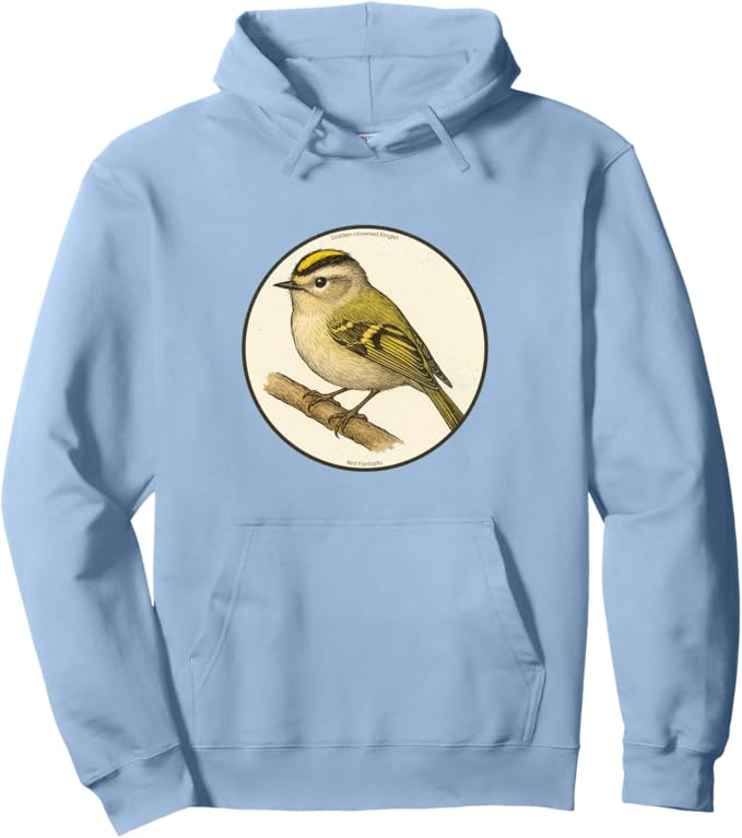 Retro Golden-Crowned Kinglet Hoodie – Vintage Bird Design Sweatshirt