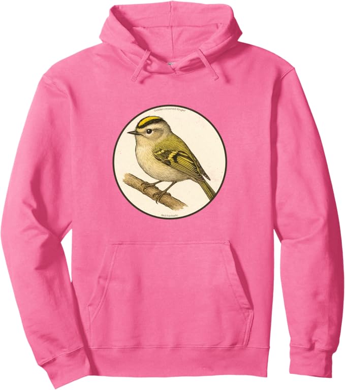 Retro Golden-Crowned Kinglet Hoodie – Vintage Bird Design Sweatshirt