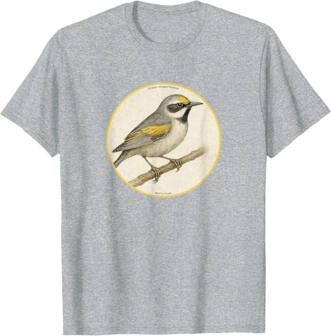 Golden-winged Warbler T-Shirt Retro Design by Bird Fan | Birding Graphic Tee