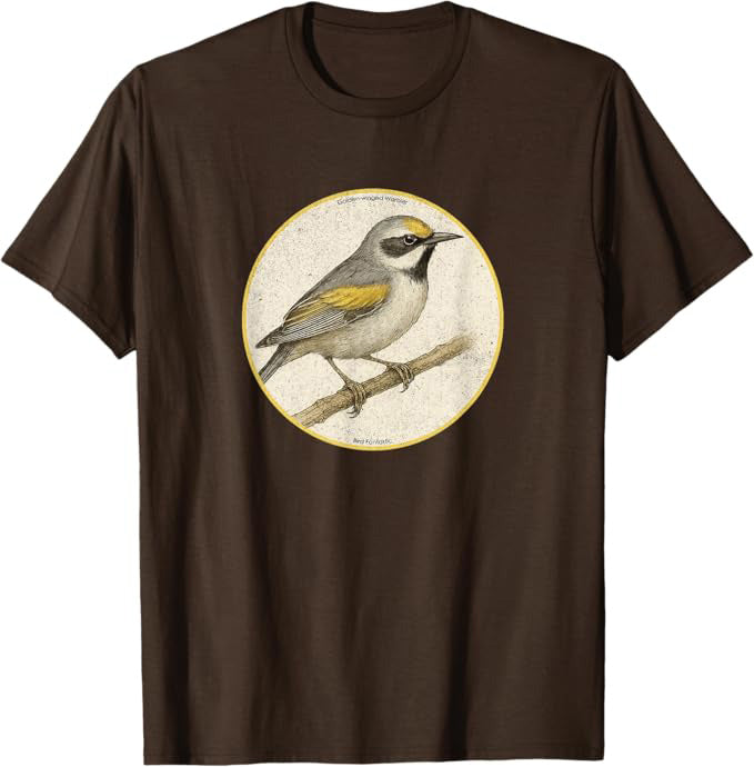 Golden-winged Warbler T-Shirt Retro Design by Bird Fan | Birding Graphic Tee