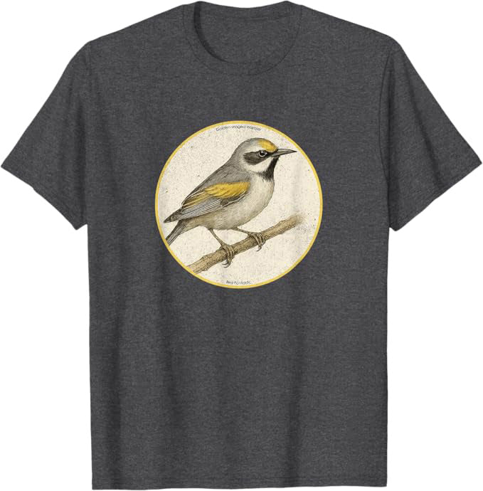Golden-winged Warbler T-Shirt Retro Design by Bird Fan | Birding Graphic Tee
