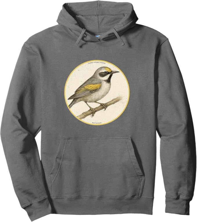 Retro Golden-Winged Warbler Hoodie – Vintage Bird Design Sweatshirt