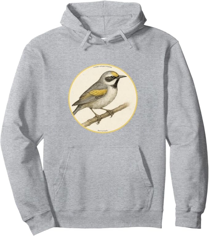 Retro Golden-Winged Warbler Hoodie – Vintage Bird Design Sweatshirt