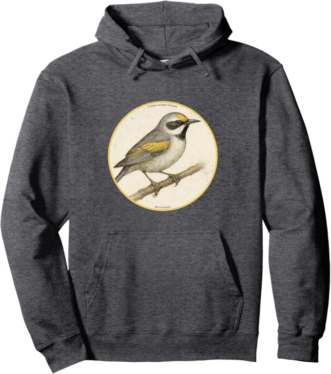 Retro Golden-Winged Warbler Hoodie – Vintage Bird Design Sweatshirt