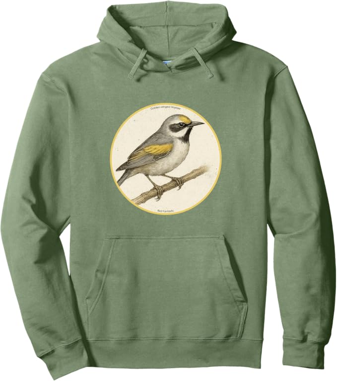 Retro Golden-Winged Warbler Hoodie – Vintage Bird Design Sweatshirt