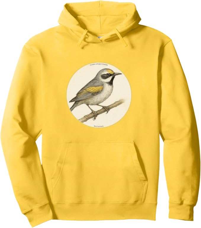 Retro Golden-Winged Warbler Hoodie – Vintage Bird Design Sweatshirt