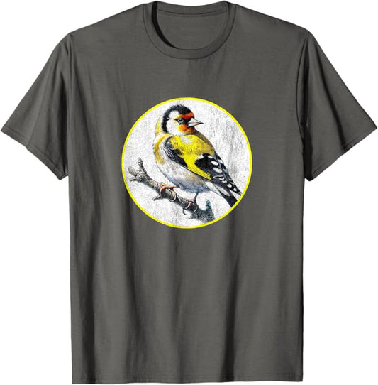 Goldfinch T-Shirt Retro Design by Bird.fan