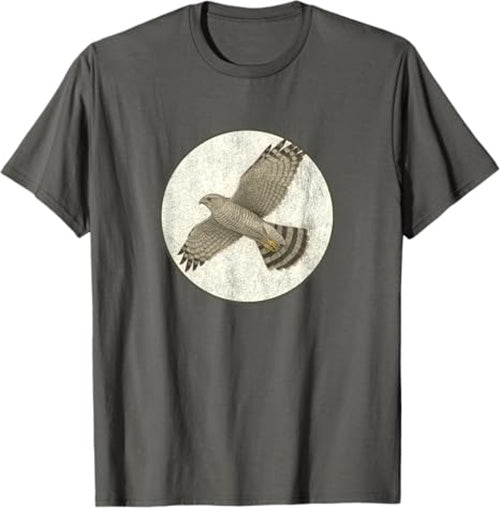Gray Hawk T-Shirt Retro Design by Bird.fan | Men's Birding Graphic Tee