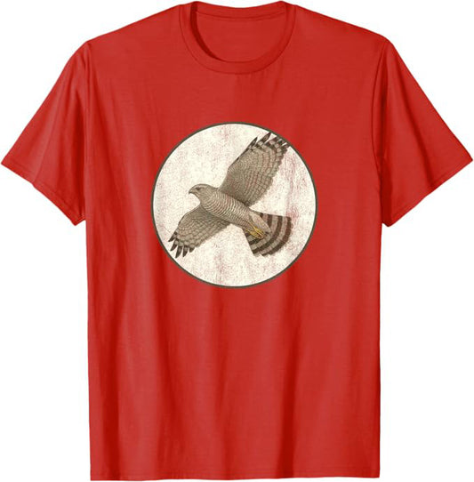 Gray Hawk T-Shirt Retro Design by Bird.fan | Men's Birding Graphic Tee