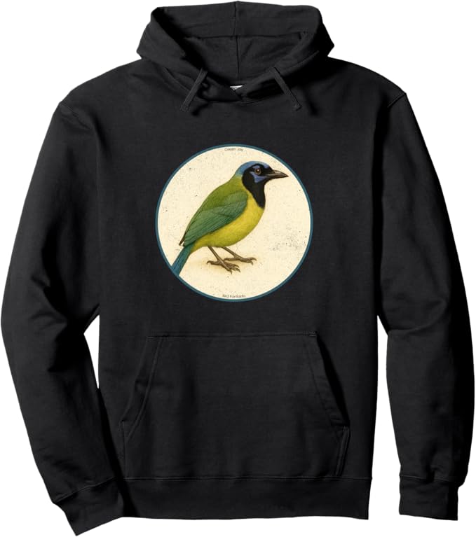 Retro Green Jay Hoodie – Vintage Bird Design Sweatshirt