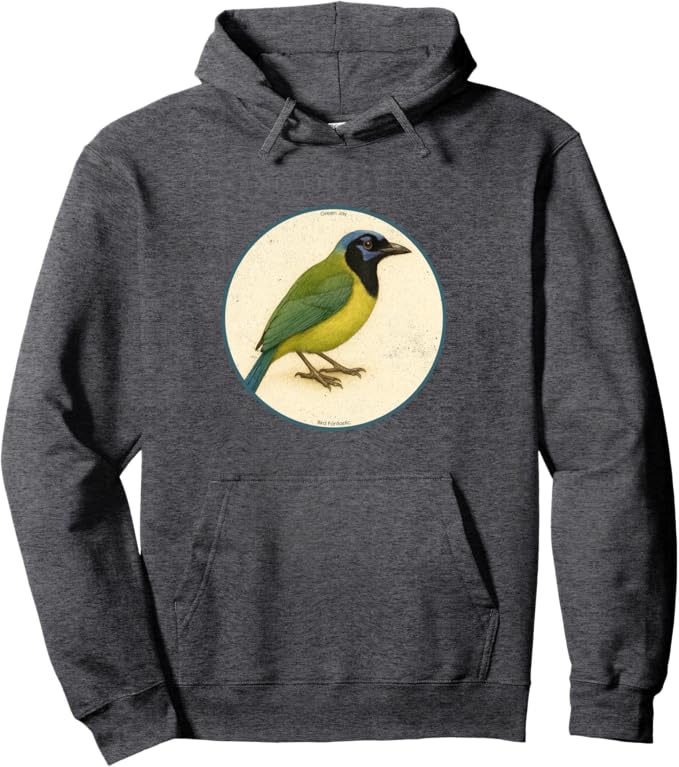 Retro Green Jay Hoodie – Vintage Bird Design Sweatshirt