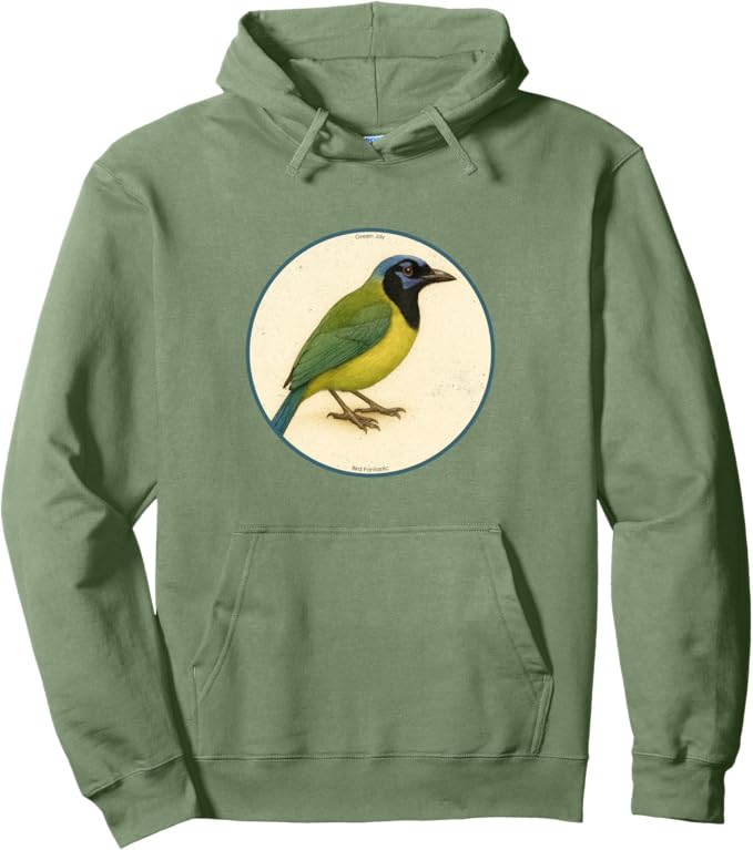 Retro Green Jay Hoodie – Vintage Bird Design Sweatshirt