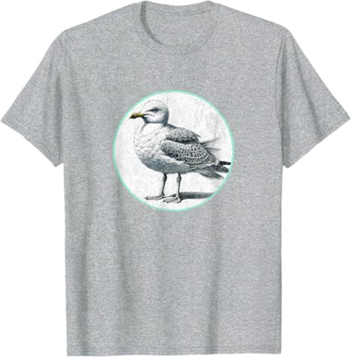 Retro Herring Gull Seagull T-Shirt Design 10 Colors by Bird Fantastic | Birding Graphic Tee