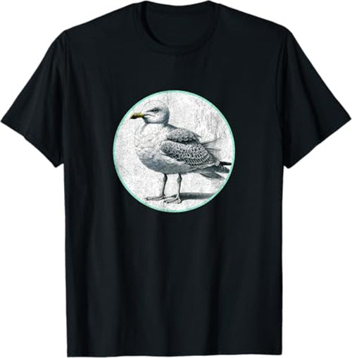 Retro Herring Gull Seagull T-Shirt Design 10 Colors by Bird Fantastic | Birding Graphic Tee