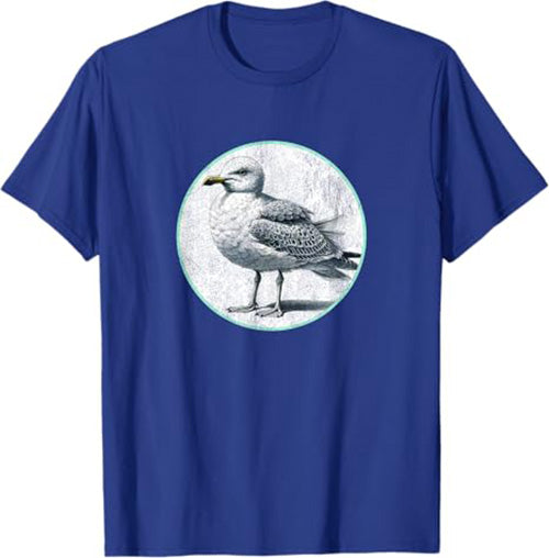 Retro Herring Gull Seagull T-Shirt Design 10 Colors by Bird Fantastic | Birding Graphic Tee