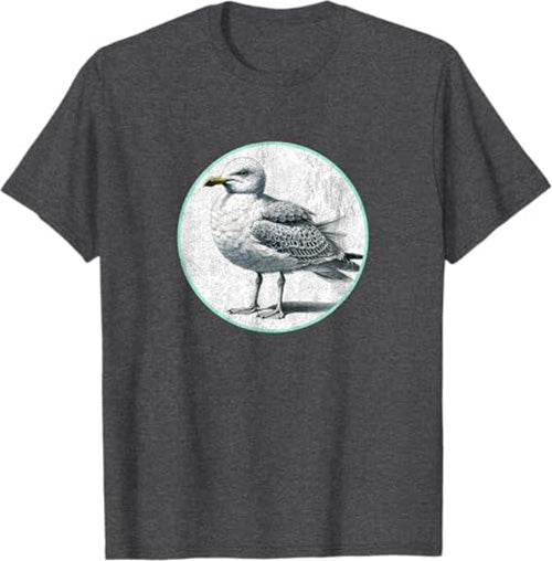 Retro Herring Gull Seagull T-Shirt Design 10 Colors by Bird Fantastic | Birding Graphic Tee