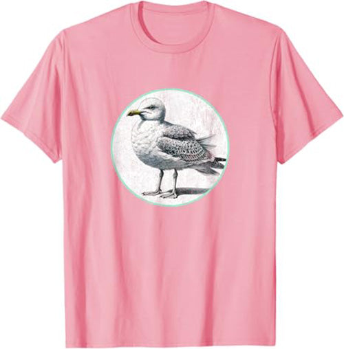 Retro Herring Gull Seagull T-Shirt Design 10 Colors by Bird Fantastic | Birding Graphic Tee