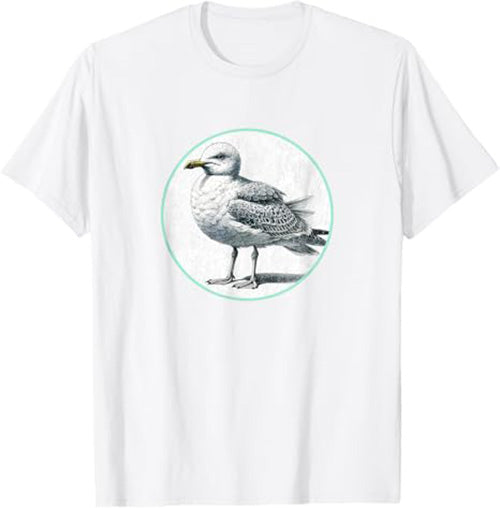 Retro Herring Gull Seagull T-Shirt Design 10 Colors by Bird Fantastic | Birding Graphic Tee