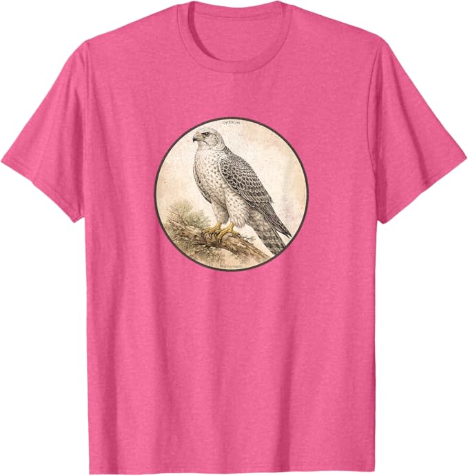 Retro Gyrfalcon T-Shirt Design 10 Colors by Bird Fantastic | Birding Graphic Tee