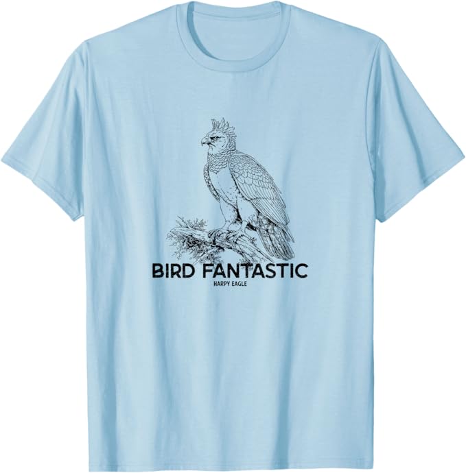 Retro Harpy Eagle Illustration Bird Logo Design 10 Colors by Bird Fantastic | Birding Graphic Tee