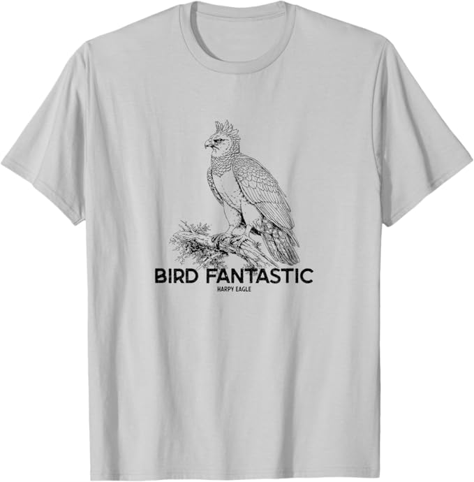 Retro Harpy Eagle Illustration Bird Logo Design 10 Colors by Bird Fantastic | Birding Graphic Tee