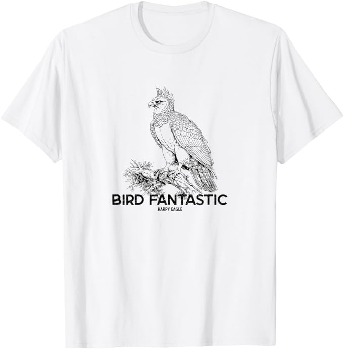 Retro Harpy Eagle Illustration Bird Logo Design 10 Colors by Bird Fantastic | Birding Graphic Tee