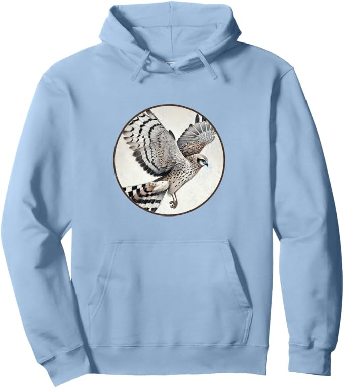 Hen Harrier Retro Bird Design Unisex Pullover Hoodie by Bird.fan