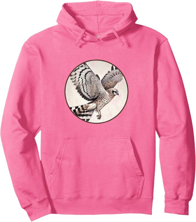 Hen Harrier Retro Bird Design Unisex Pullover Hoodie by Bird.fan