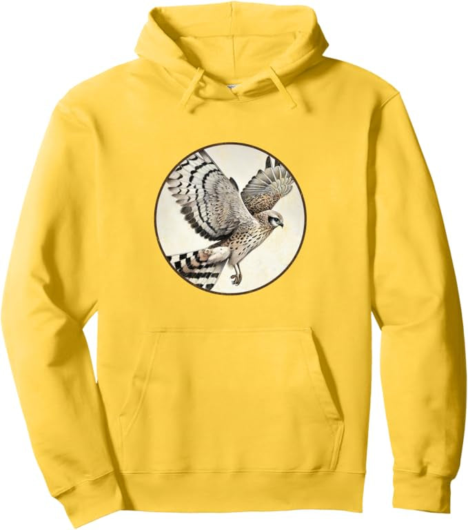 Hen Harrier Retro Bird Design Unisex Pullover Hoodie by Bird.fan