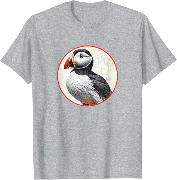 Horned Puffin T-Shirt Retro Design by Bird.fan | Men's Birding Graphic Tee