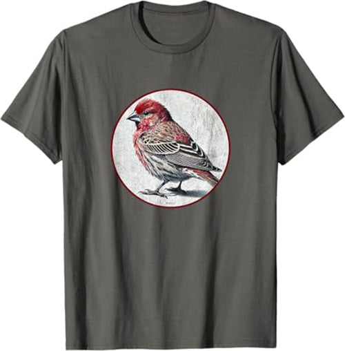 House Finch T-Shirt Retro Design by Bird.fan
