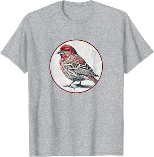 House Finch T-Shirt Retro Design by Bird.fan