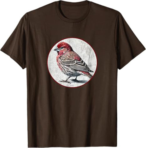 House Finch T-Shirt Retro Design by Bird.fan