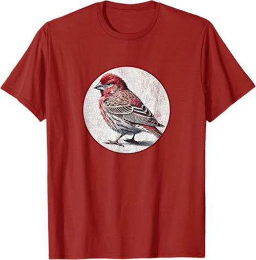 House Finch T-Shirt Retro Design by Bird.fan