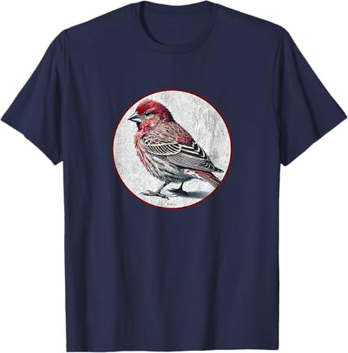 House Finch T-Shirt Retro Design by Bird.fan