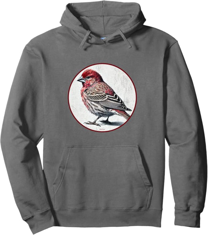 Retro House Finch Hoodie – Vintage Bird Design Sweatshirt