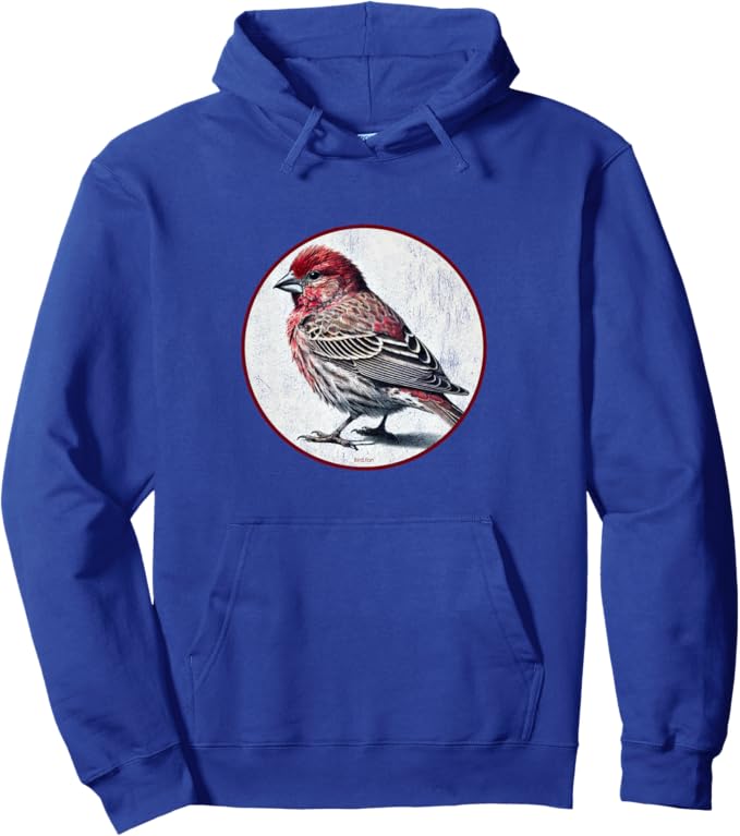 Retro House Finch Hoodie – Vintage Bird Design Sweatshirt