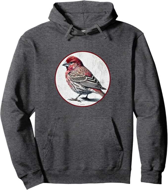 Retro House Finch Hoodie – Vintage Bird Design Sweatshirt