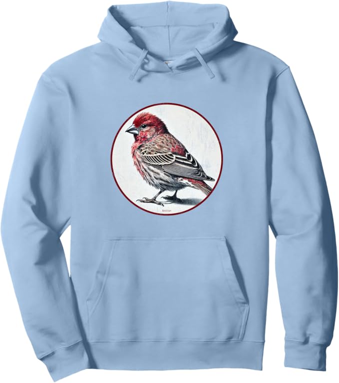 Retro House Finch Hoodie – Vintage Bird Design Sweatshirt