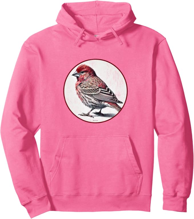 Retro House Finch Hoodie – Vintage Bird Design Sweatshirt