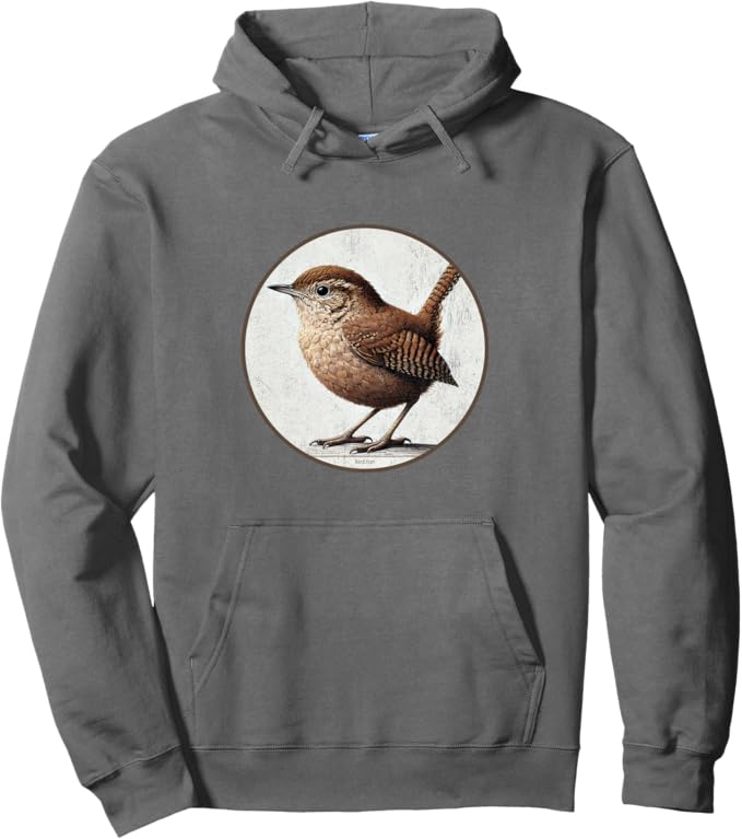 Retro House Wren Hoodie – Vintage Bird Design Sweatshirt