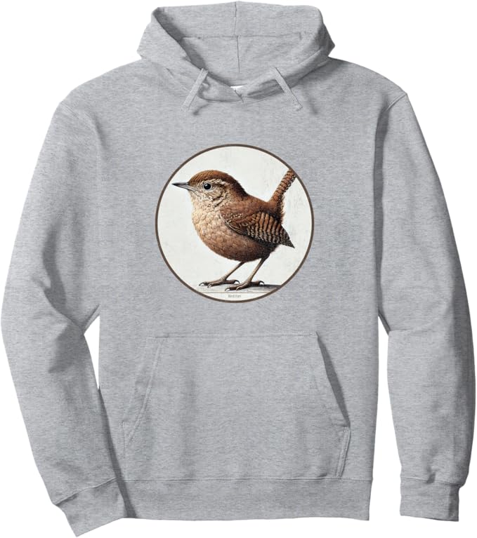 Retro House Wren Hoodie – Vintage Bird Design Sweatshirt