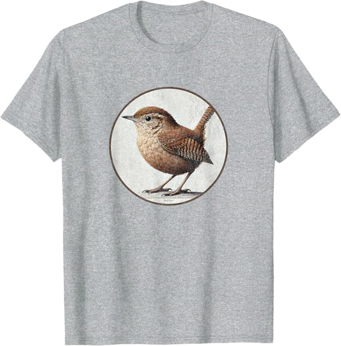 House Wren T-Shirt Retro Design by Bird.fan | Men's Birding Graphic Tee