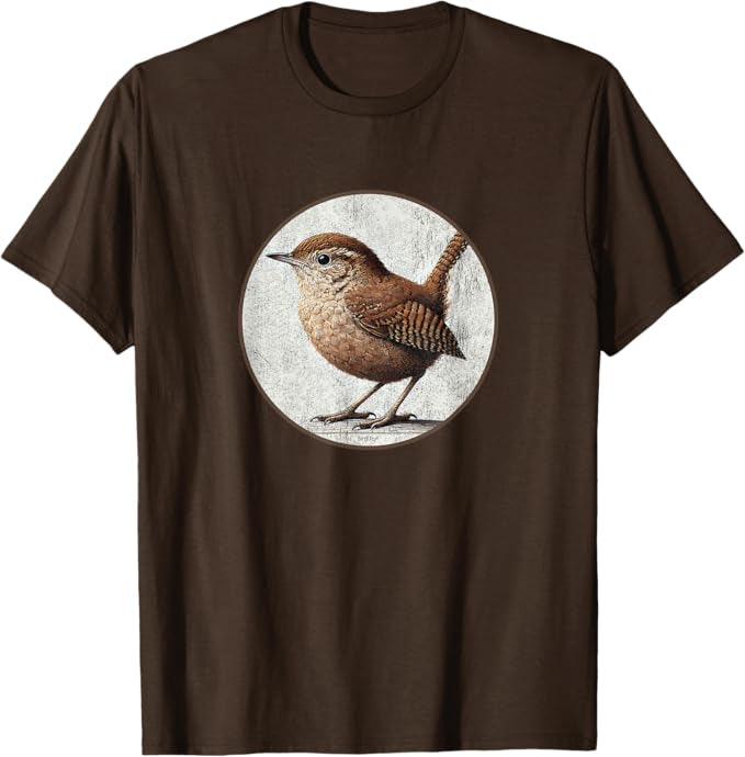 House Wren T-Shirt Retro Design by Bird.fan | Men's Birding Graphic Tee