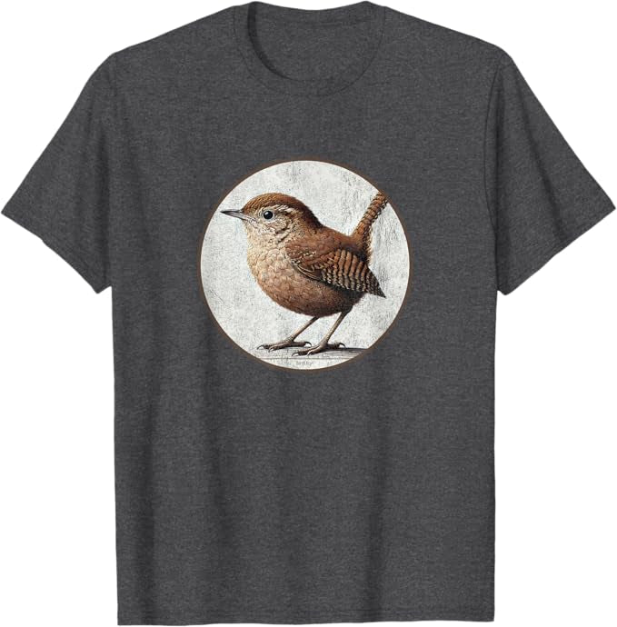 House Wren T-Shirt Retro Design by Bird.fan | Men's Birding Graphic Tee
