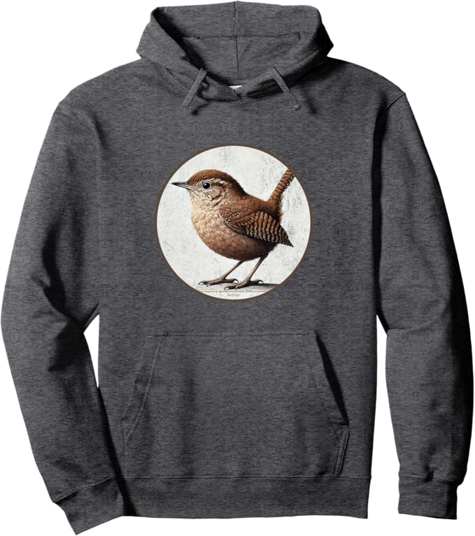 Retro House Wren Hoodie – Vintage Bird Design Sweatshirt