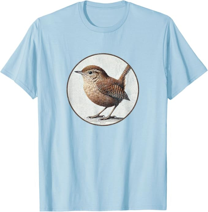 House Wren T-Shirt Retro Design by Bird.fan | Men's Birding Graphic Tee