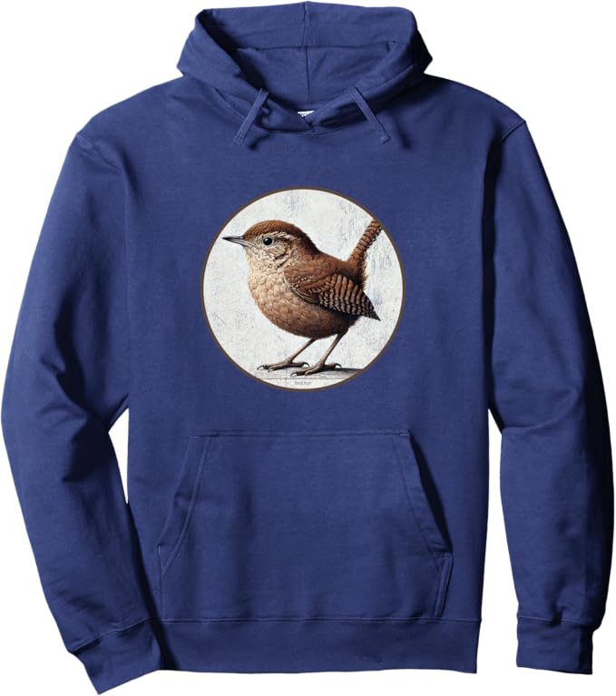 Retro House Wren Hoodie – Vintage Bird Design Sweatshirt