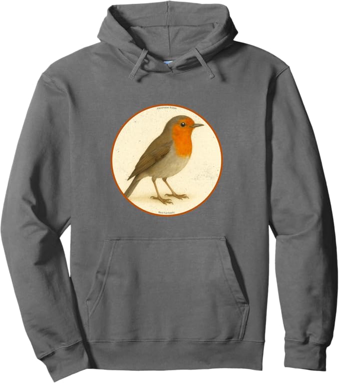 Retro Japanese Robin Hoodie – Vintage Bird Design Sweatshirt
